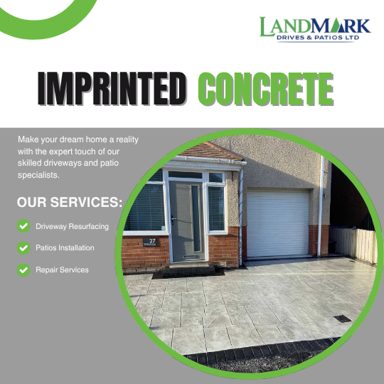imprinted concrete design for a driveway