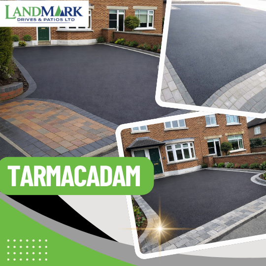 Tarmac driveway with block paving edging for a home in Guildford